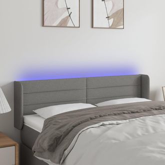 vidaXL Cabecero Con Led De Tela Gris Oscuro 147x16x78/88 Cm Vidaxl