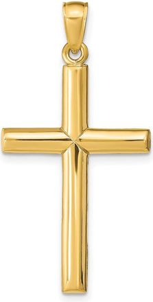 Diamond2Deal 14k Gold Polished Cross Pendant