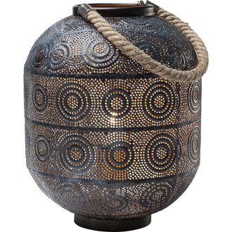 Kare Design L&aacute;mpara suelo metal perforado negro/dorado 30cm