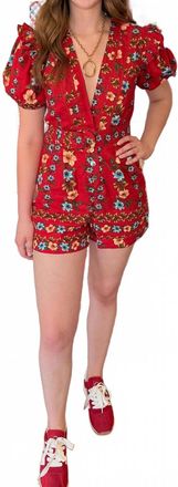 Olivaceous Womens Aria Romper In Red