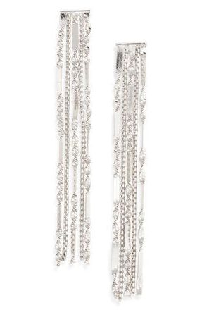 Open Edit Fringe Earrings in Silver at Nordstrom Rack