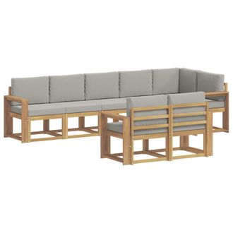 vidaXL Conjunto De Sof&aacute;s De Exterior 8 Pcs Blanco Y Gris Claro Vidaxl