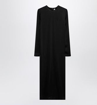 Toteme Black midi dress in lustrous viscose