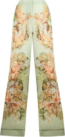 Alberta Ferretti Flared Floral Pants - Dames - Wijde Broeken - Veelkleurig - M - Broeken