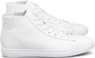 Clae Bradley Mid Sneaker in Triple White Leather at Nordstrom Rack, Size 10.5