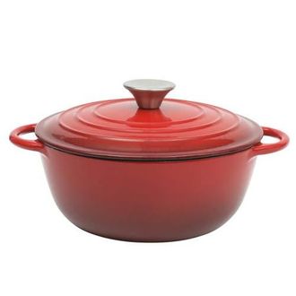 Gibson Home Addlestone 2.65 Quart Enameled Cast Iron Dutch Oven with Lid in Red at Nordstrom