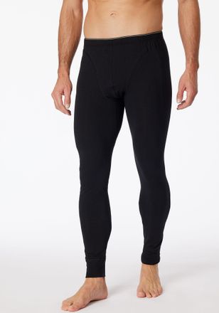 Schiesser Lange Unterhose SCHIESSER 95/5, Herren, Gr. 5, schwarz (000, schwarz), Single Jersey, Obermaterial: 95% Baumwolle, 5% Elasthan, unifarben, eng, Unterh