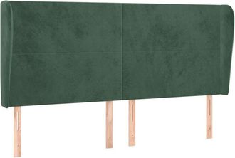 vidaXL Cabecero Con Orejas De Terciopelo Verde Oscuro 163x23x118/128cm Vidaxl