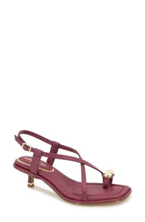Kenneth Cole Geala Slingback Kitten Heel Sandal in Dark Red Leather at Nordstrom, Size 8.5