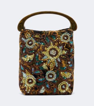 Dries Van Noten Borsa a mano in jacquard floreale