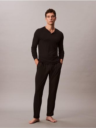 Calvin Klein Mens Ultra Soft Modal Pique Sleep Joggers - Black - XL