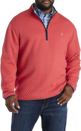 Brooks Brothers Big & Tall Quilted 1/2-Zip Pullover in Red Gray at Nordstrom, Size 2X Big