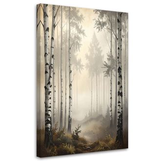 Feeby Cuadro Sobre Lienzo &Aacute;rboles Bosque De Abedules Paisaje 70x100