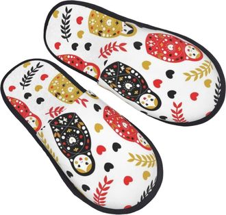 Generic Home Slipper Nesting Doll Matryoshka Warm Slipper Classic House Shoes Comfortable Scuff Slippers For Bedroom Travel Party M