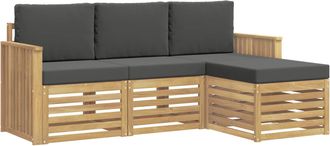 vidaXL Conjunto De Sof&aacute;s De Exterior 4 Uds. Blanco Y Antracita Vidaxl