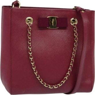 Ferragamo Pre-owned Shoulder Bags, female, Pink, Size: ONE SIZE Pre-owned Shoulder Bag
