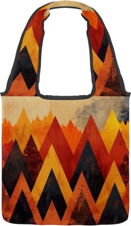 Generic Vintage Graphics Reversible Canvas Shoulder Tote - Double-Sided Print, 12oz Cotton, 27cm Drop, Fold-Flat Bag for Travel, Shopping, Street Outings