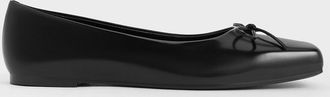 Charles & Keith Square-Toe Bow Ballet Flats