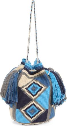 J.W.Anderson Wayuu Woven Pouch in Blue/multi 899 at Nordstrom