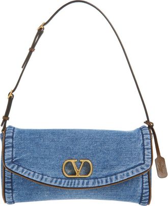 Valentino Garavani Small DeVain Denim Clutch at Nordstrom