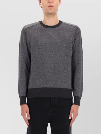 Belstaff crew neck long sleeve sweater with ribbed cuffs