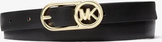 Michael Kors Logo Buckle Leather Belt