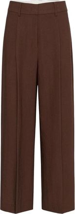 Soaked In Luxury Wijde broek - Dames - Broeken - Bruin - Maat: M