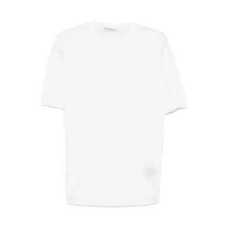 Goes Botanical T-Shirts, male, White, Size: 2XL Merino Wool Knit Crew Neck T-shirt