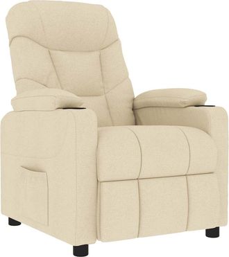 vidaXL Sill&oacute;n De Masaje De Tela Color Crema Vidaxl