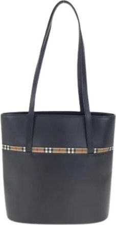 Burberry Pre-owned Tote Bags, female, Black, Size: ONE SIZE Pre-owned Leather Tote Bag