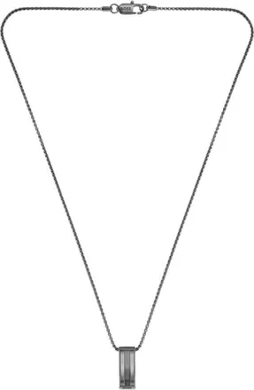 BOSS Black stainless-steel necklace with stripe-effect pendant