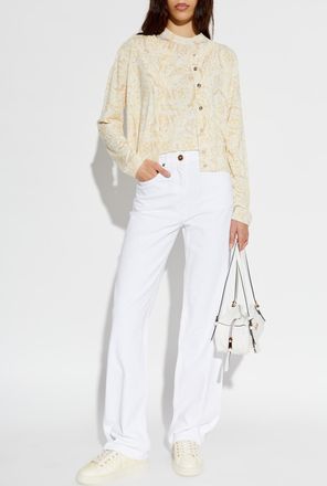 Versace Silk Sleeveless Top, Womens, Yellow