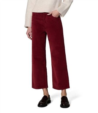 Joe's Blake High Rise Wide Leg Crop Jeans In Syrah Corduroy