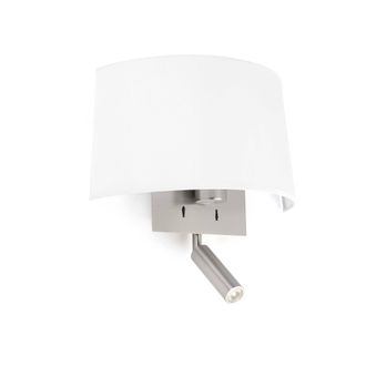 Netlighting Volta 1 Light Indoor Wall Light Reading Lamp White Satin Nickel E27