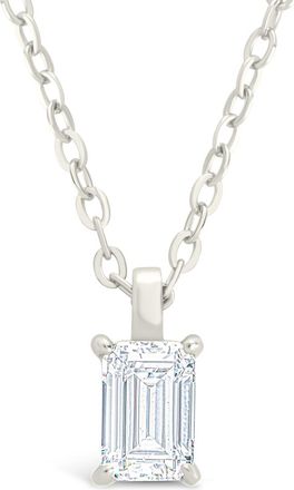 Sterling Forever Sterling Silver Emerald Prong Set Pendant