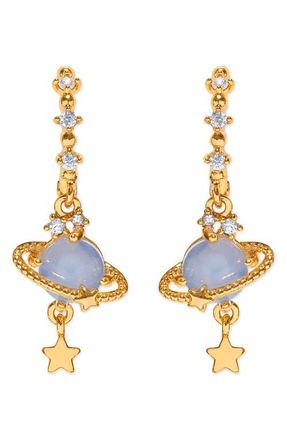 Girls Crew Blue Jupiter Dangle Earrings in Gold at Nordstrom