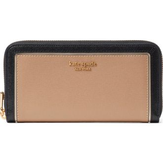 Kate Spade New York morgan colorblock saffiano leather wallet in Cafe Mocha Multi at Nordstrom Rack