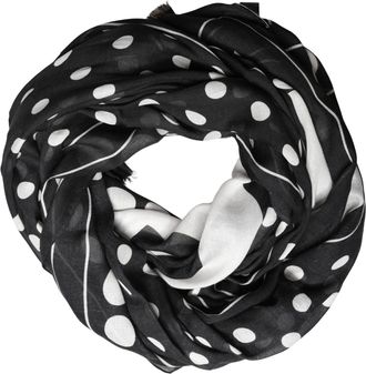 Dolce & Gabbana Black White Polka Dot Logo Stole Wrap 188cm x 116cm Womens Scarf (Pre-Owned)