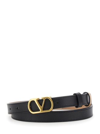 Valentino Garavani Black VLogo Signature Reversible Belt