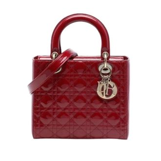 Dior Pre-owned Lady Dior Handtas - Dames - Pre-owned - Rood - Maat: ONE Size Leer