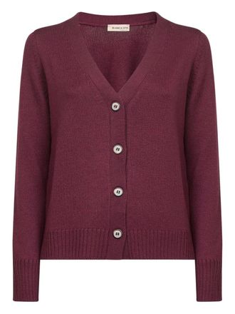 Blanca Vita button v-neck cardigan - women - Virgin Wool - 40 - Red