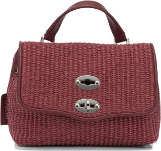 Zanellato Fuchsia Woven Texture Leather Trim Shoulder Bag