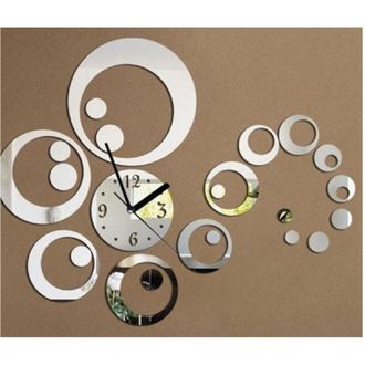 Trade Shop Trade Shop - Modern 3d Wall Clock 3d Wall Watches Circle Wave Mirror Effect