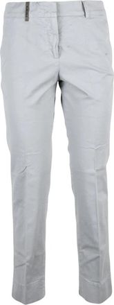 PESERICO Chino Cropped Broek - Dames - Vrijetijds broeken - Grijs - M - Katoen - Broeken