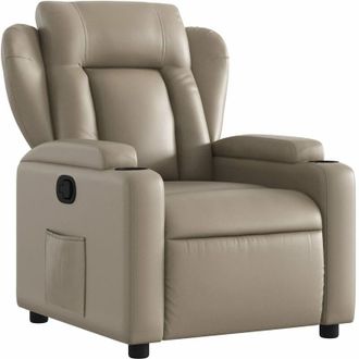 vidaXL Sill&oacute;n Reclinable De Cuero Sint&eacute;tico Color Capuchino Vidaxl