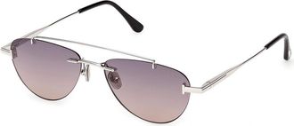 Tom Ford FT1356 ASTOR-02 16B Mens Sunglasses Silver Size 55