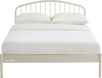 Pantone Cama 140x190 de metal beige arena con somier incluido