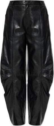 Rotate Leren Cargo Broek - Dames - Leren Broeken - Zwart - XS - Leer - Broeken