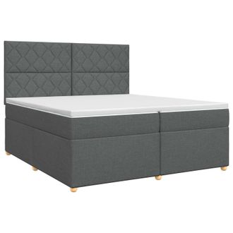 vidaXL Letto Box Spring Con Materasso Grigio Scuro 200 X 200 Cm Vidaxl