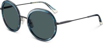 Etnia Barcelona Beverly Hills 2 Polarized BKTQ Womens Sunglasses Blue Size 55